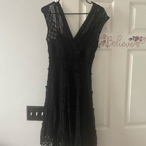 Max Studio Short Sleeve Black Lace Dress Size Medium